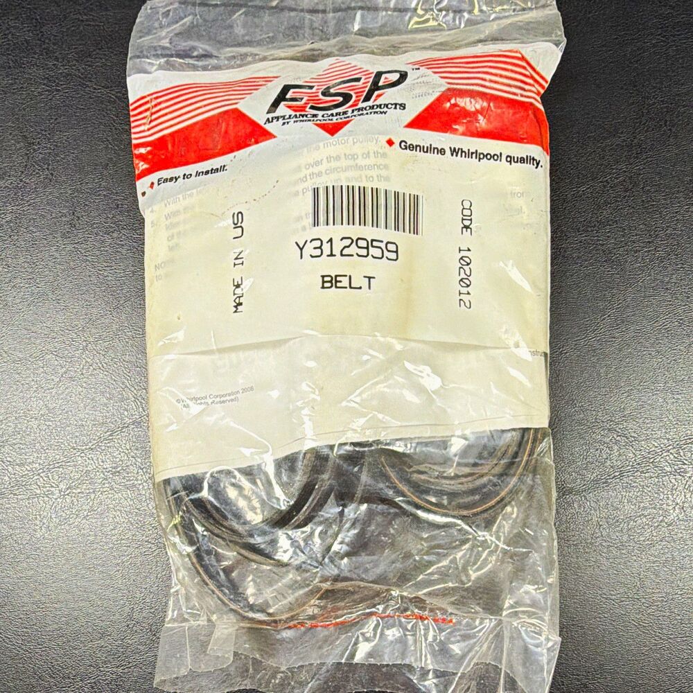 Whirlpool FSP Y312959 Dryer Drum Drive Belt Genuine OEM New Sealed